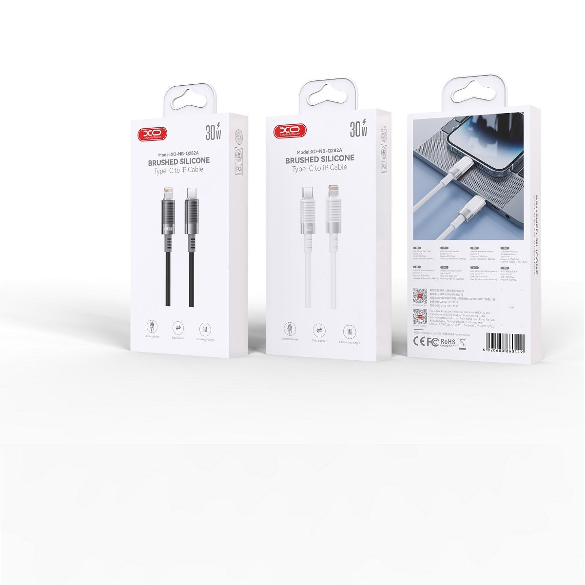 XO kabelis NB-Q282B PD USB-C - Lightning 1,0m 27W, melns