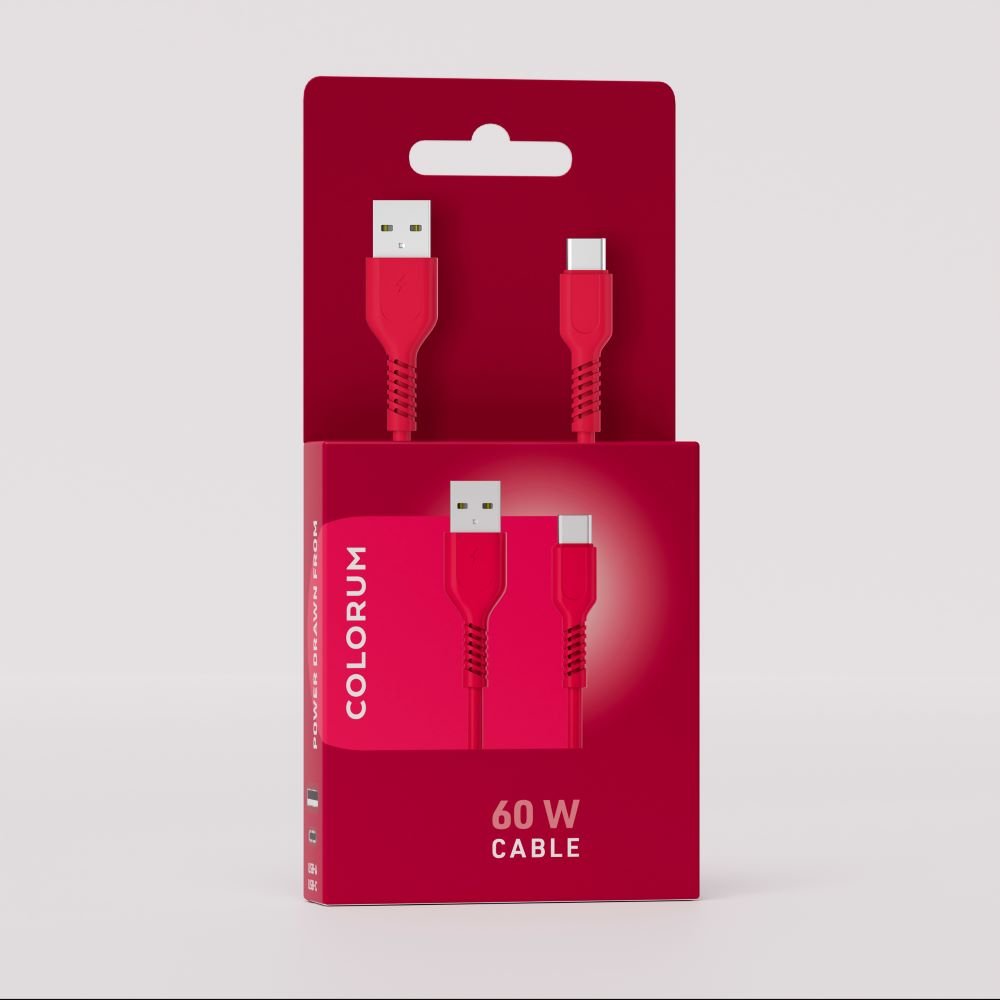 Colorum kabelis USB-A - USB-C 1,8m 3A CK60-AC-02 x rozā
