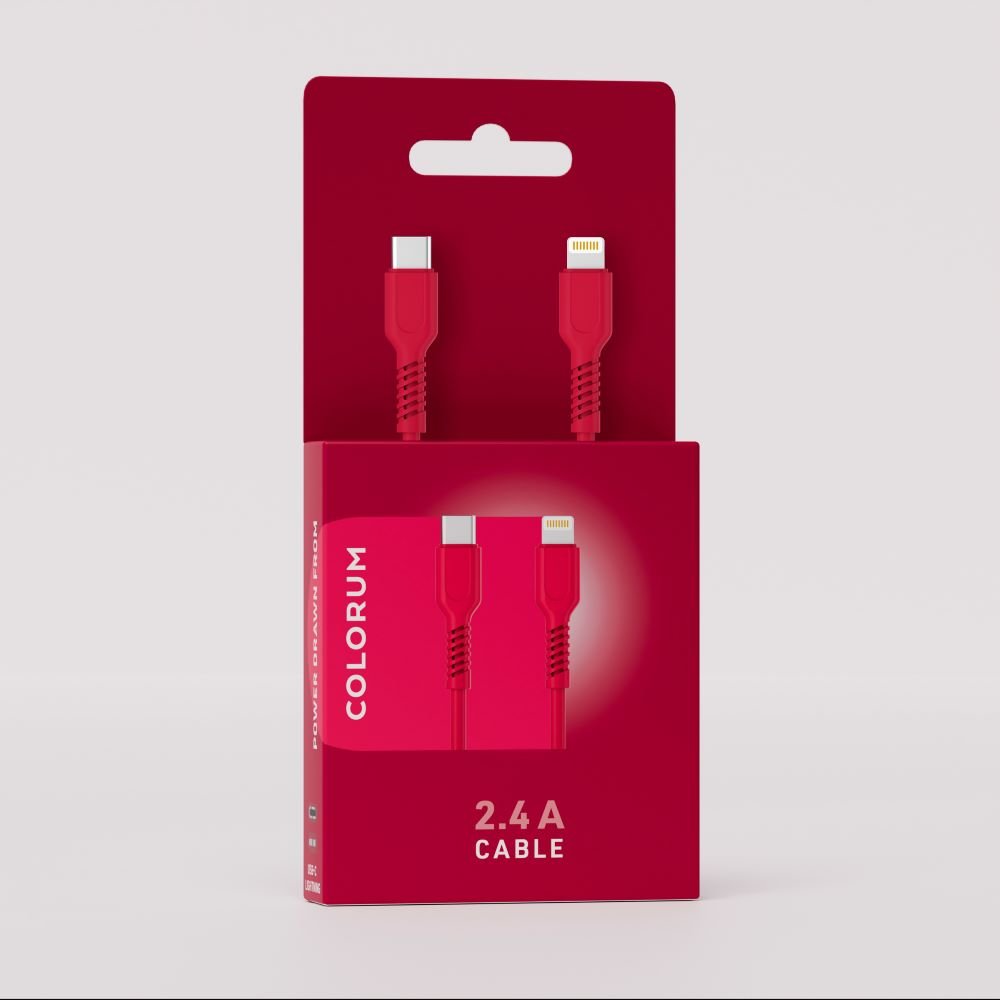 Colorum kabelis USB-C - Lightning 1,8m 2,4A CK12-CL-02 x rozā