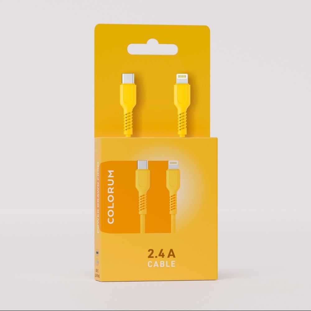 Colorum kabelis USB-C - Lightning 1,8m 2,4A CK12-CL-05 x dzeltens