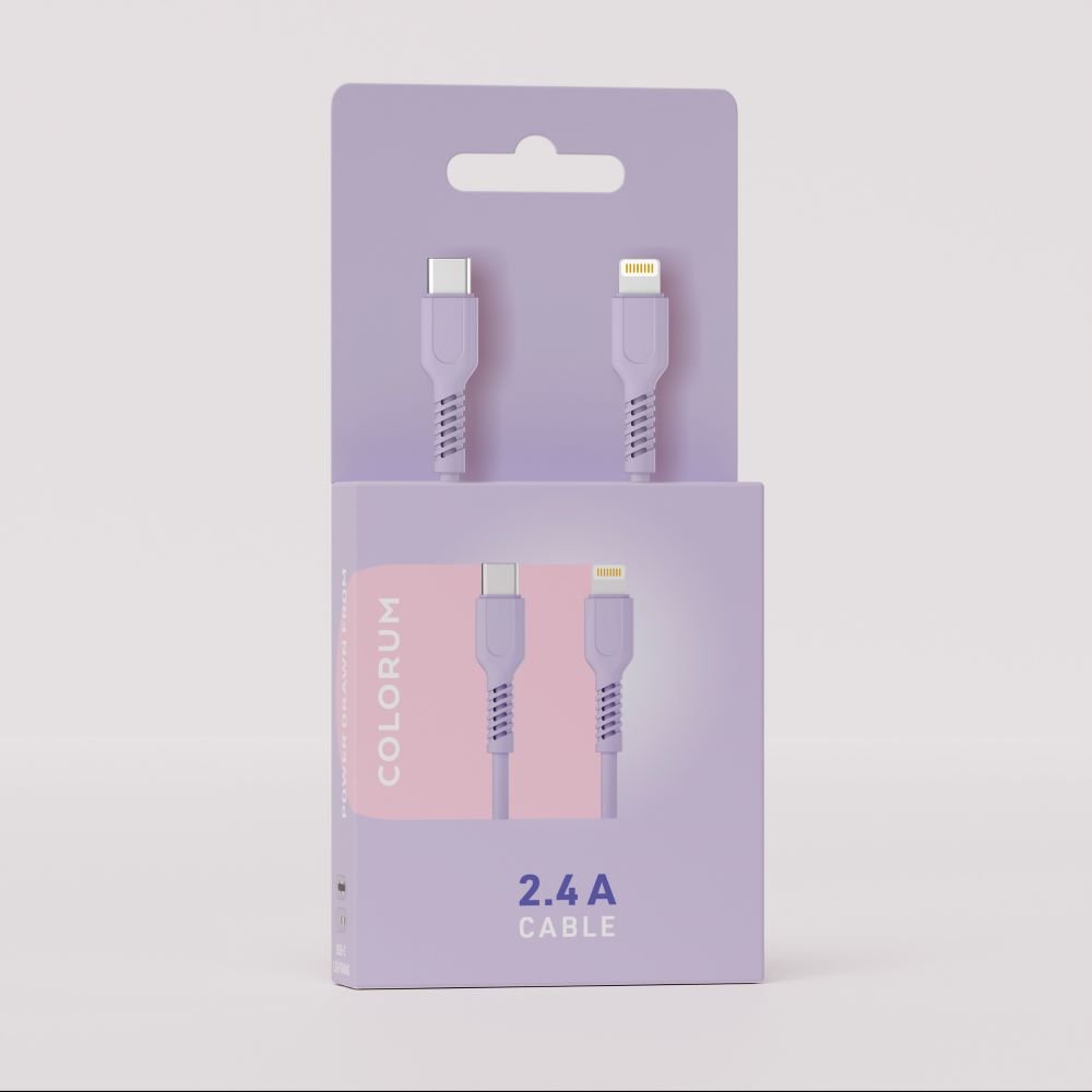 Colorum kabelis USB-C - Lightning 1,8m 2,4A CK12-CL-09 x violets