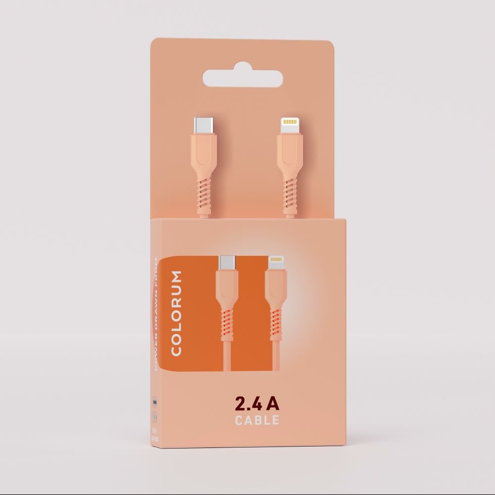 COLORUM kabelis USB-C - Lightning 1,8m 2,4A CK12-CL-14 x oranžs