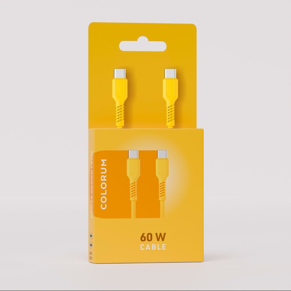 Colorum kabelis USB-C - USB-C 1,8m 3A CK60-CC-05 x dzeltens