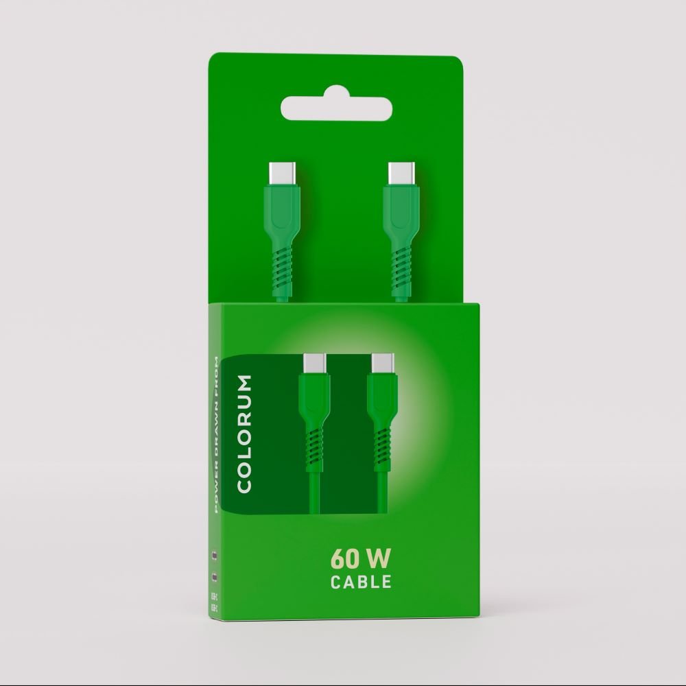 Colorum kabelis USB-C - USB-C 1,8m 3A CK60-CC-04 x zaļš