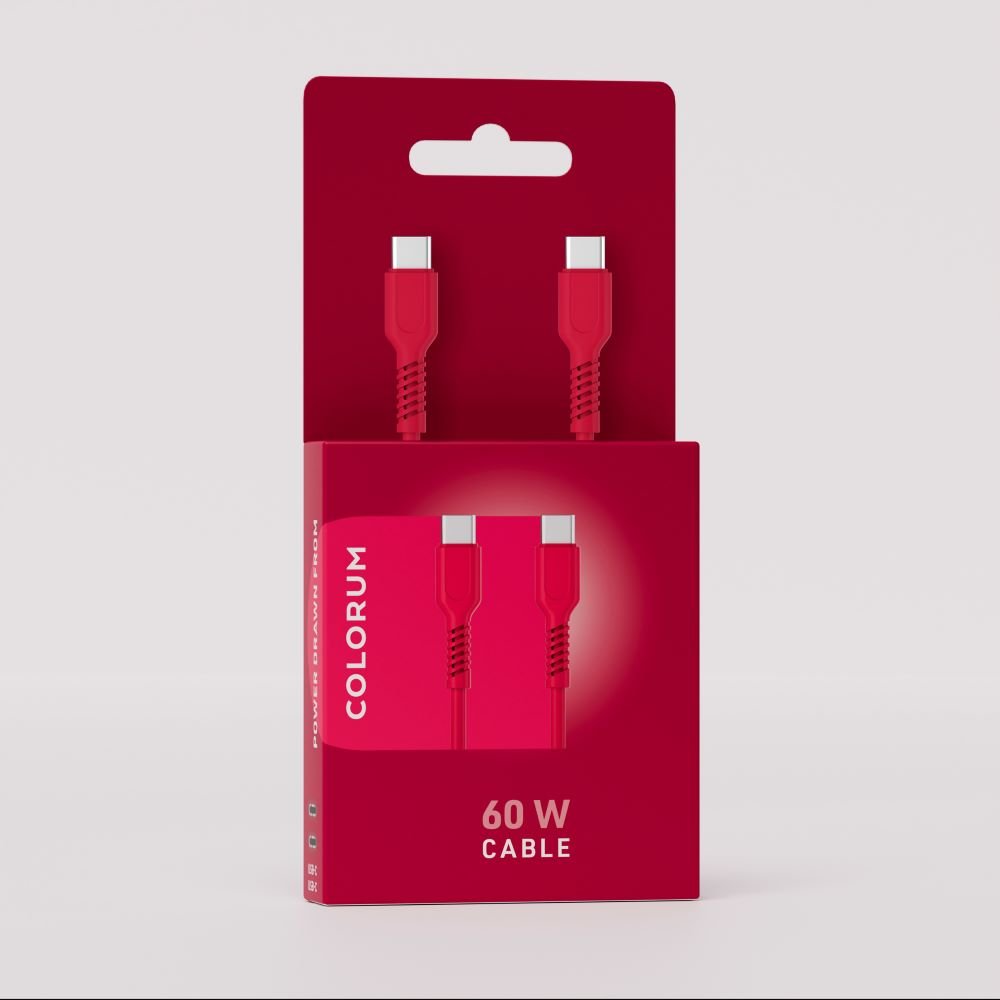 Colorum kabelis USB-C - USB-C 1,8m 3A CK60-CC-02 x rozā