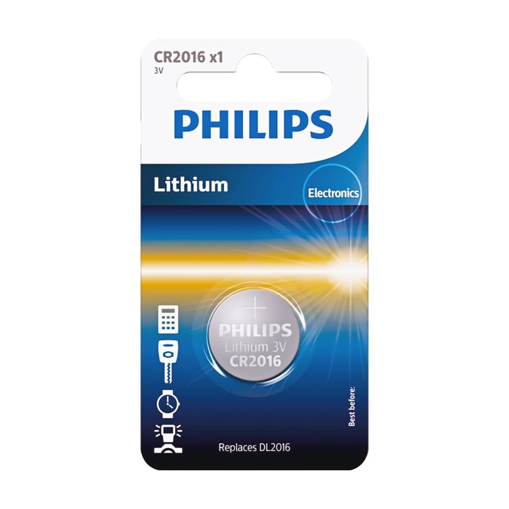 PHILIPS baterija CR2016 pogu baterijas Lithium 1gab blisteris