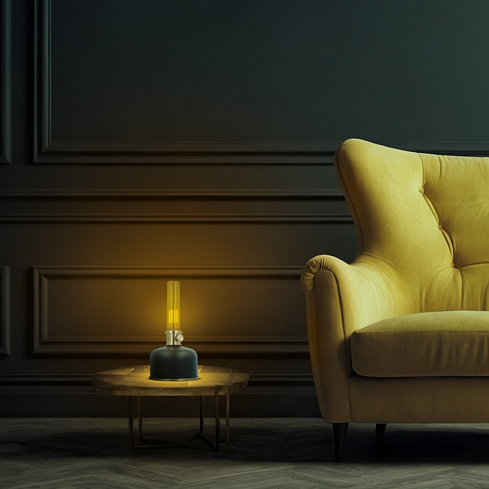Forever Light Retro petrolejas LED lampa FLR-25, melna
