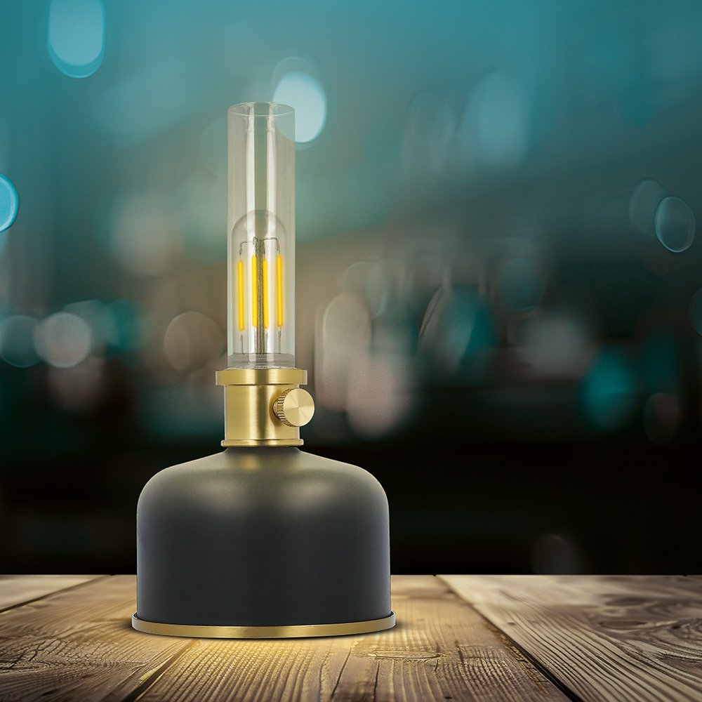 Forever Light Retro petrolejas LED lampa FLR-25, melna