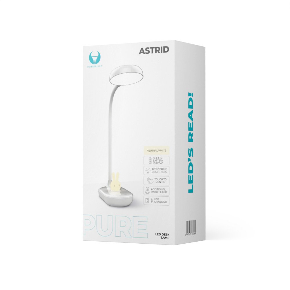 Galda LED lampa 4,5W ar zaķīti PURE FLB-30 ASTRID balta Forever Light