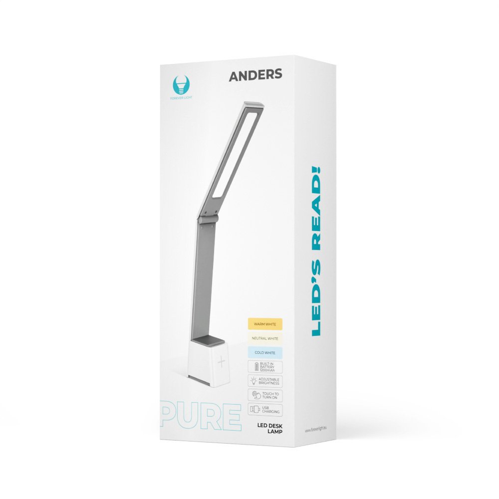 Forever Light saliekams LED lampa galda 5W Pure FLB-110 Anders balta-pelēka