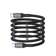 Maxlife MXUC-11 magnētiskais kabelis USB-C - USB-C 1,0 m 100W melns neilons