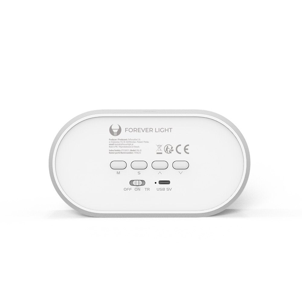 Modinātājpulkstenis ar nakts gaismu LED “Bunny” PURE FNL-05 INGRID balts Forever Light
