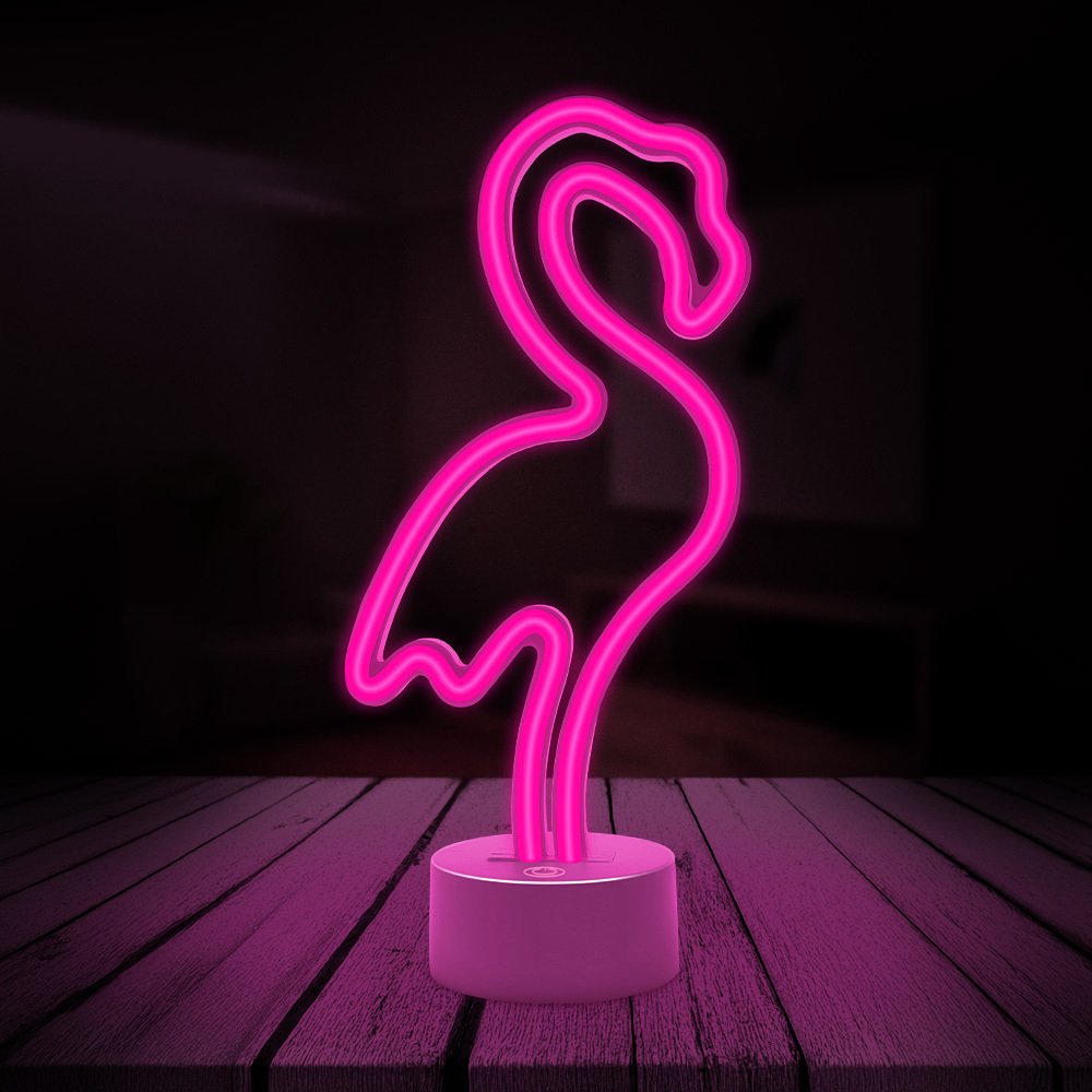 Forever Light statīvs Neon LED on Flamingo rozā USB-C FSC-11