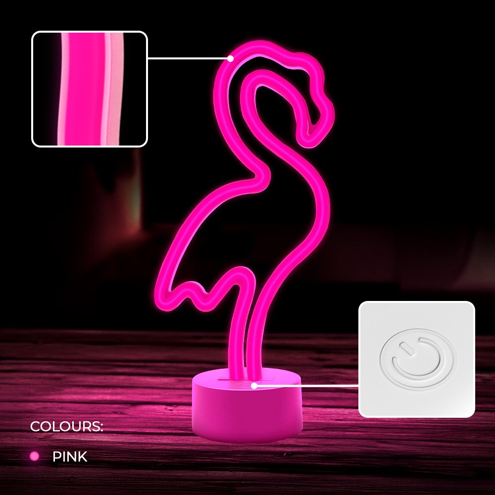 Forever Light statīvs Neon LED on Flamingo rozā USB-C FSC-11