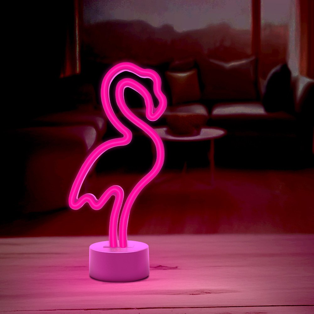 Forever Light statīvs Neon LED on Flamingo rozā USB-C FSC-11