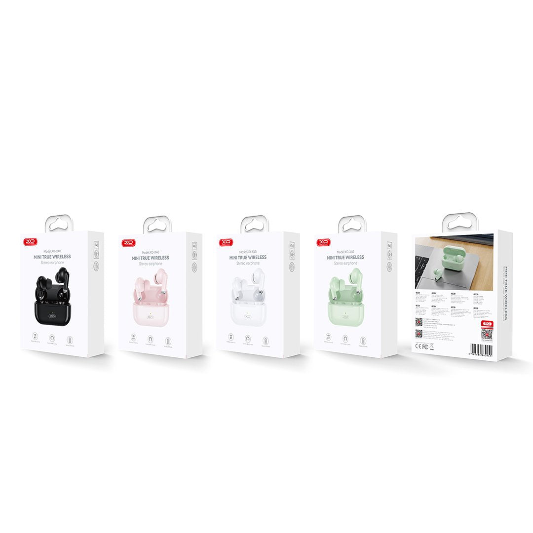 XO Bluetooth austiņas X40 TWS, melnas