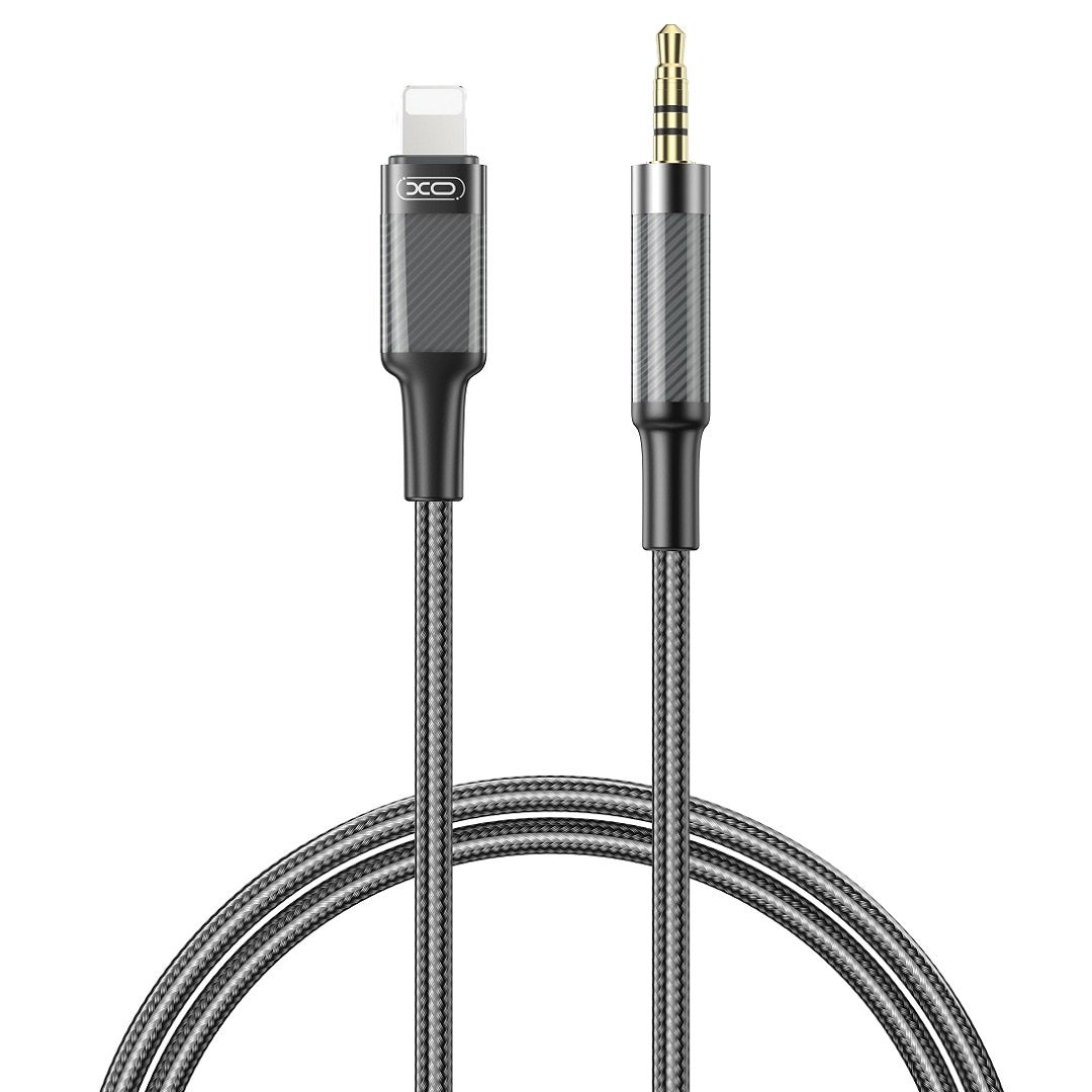XO kabelis audio NB-R279A Lightning - jack 3,5mm 1,0m, melns