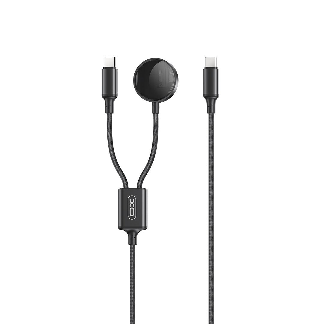 XO bezvadu induktīvais lādētājs CX030 melns Apple Watch ar kabeli USB-C -USB-C