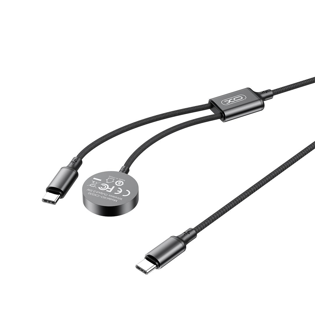 XO bezvadu induktīvais lādētājs CX030 melns Apple Watch ar kabeli USB-C -USB-C