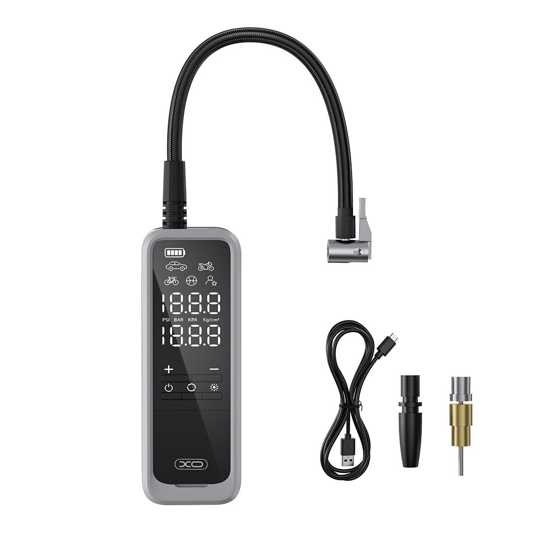 XO riteņu pumpis CZ018 melns, universāls 5000mAh bezvadu