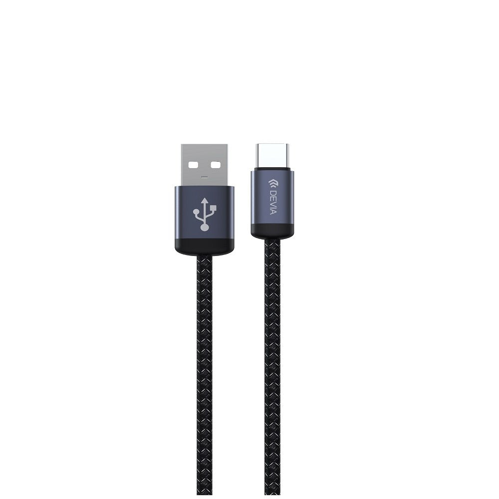Devia kabelis Gracious EC649 USB - USB-C 1,0 m 2A, melns