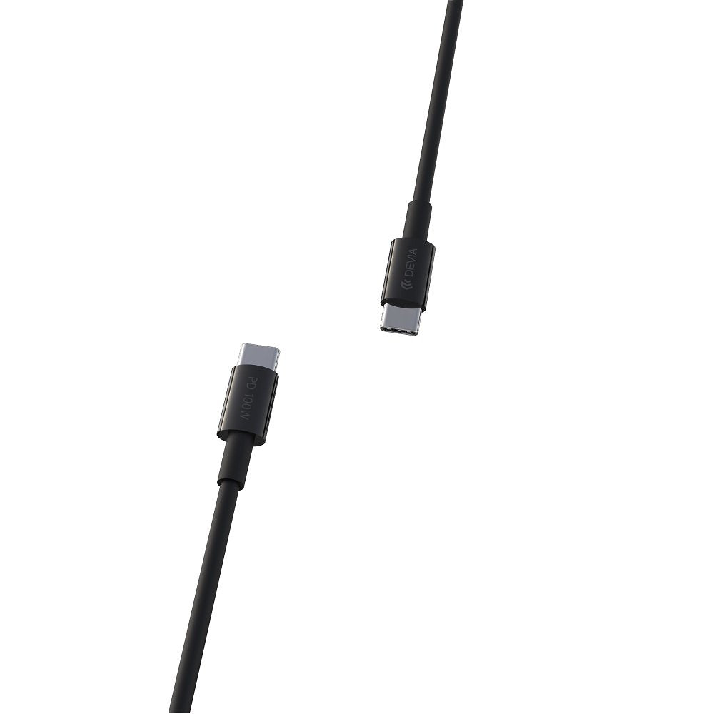 Devia kabelis Smart EC317 PD USB-C - USB-C 1,5 m 100W 5A melns