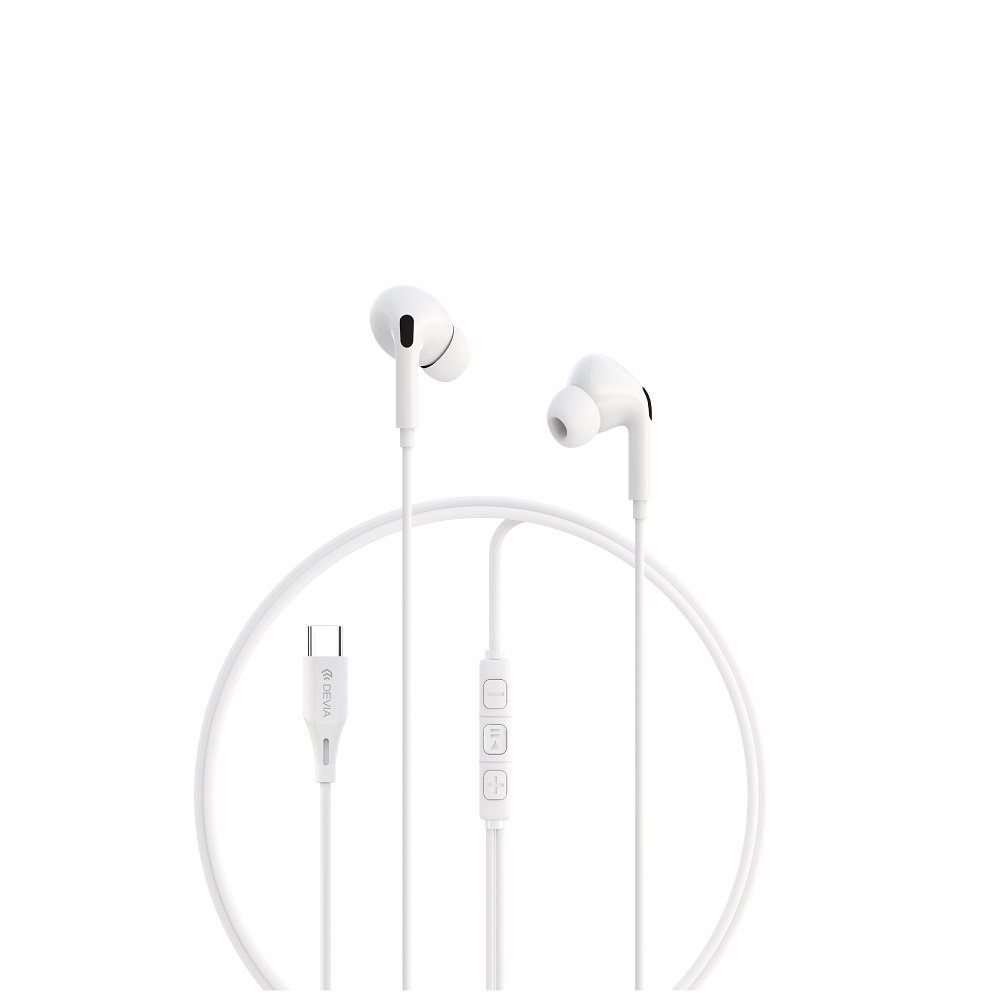Devia vadu austiņas Kintone A2 digitāls USB-C, baltas