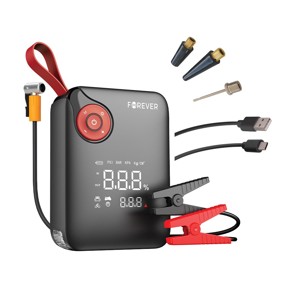 Forever starta palīgs 4-in-1 JS-400 26,64 Wh melns-sarkans