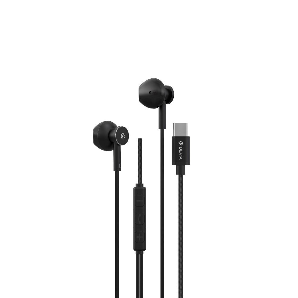 Devia vadu austiņas Smart M2 digitāls metāla USB-C, melnas