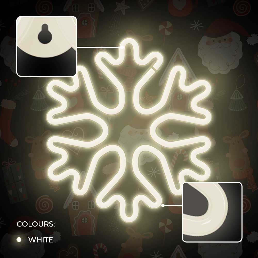 Forever Light gaisma Neon LED Christmas Snowflake balts FLNE20 Forever