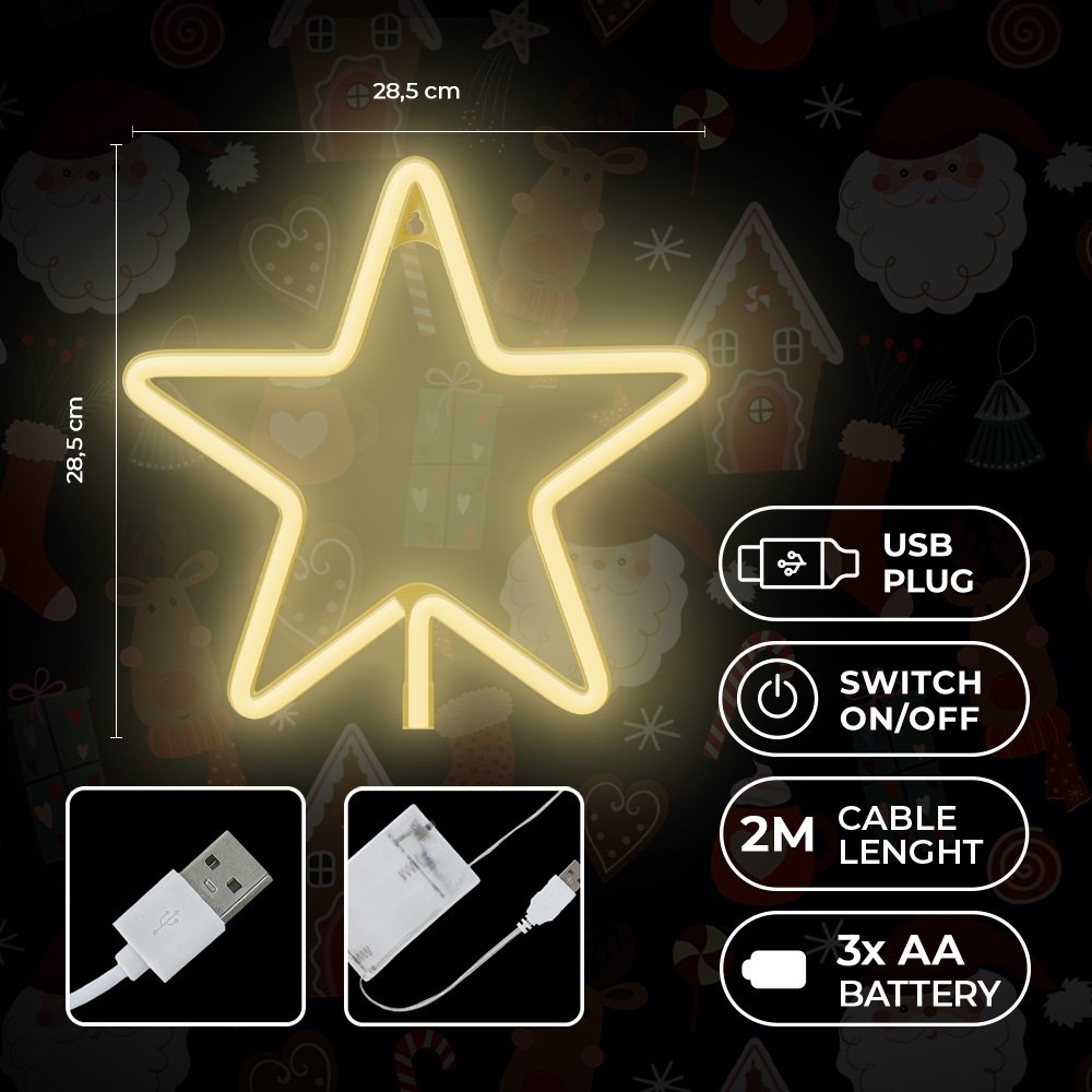 Forever Light gaisma Neon LED Christmas Pentastar silti balta FLNE22 Forever