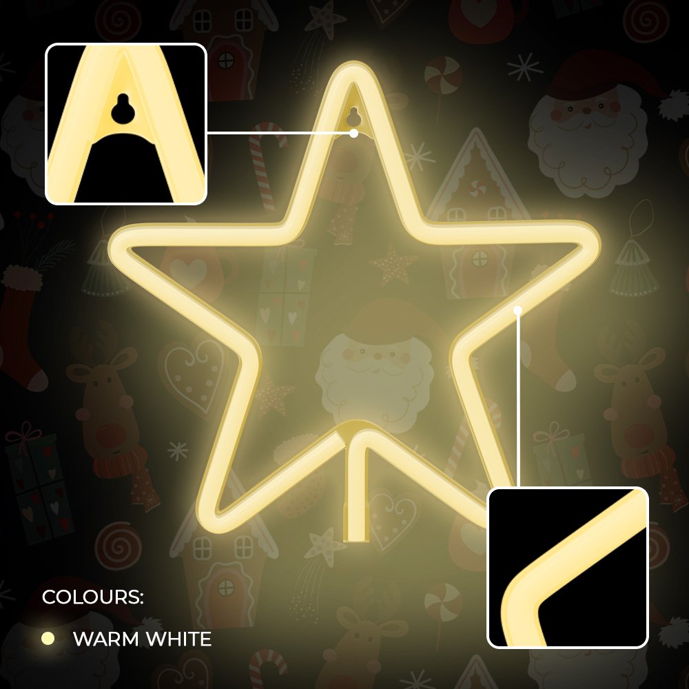 Forever Light gaisma Neon LED Christmas Pentastar silti balta FLNE22 Forever