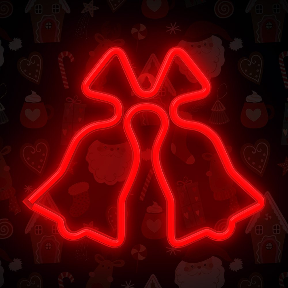 Forever Light gaisma Neon LED Christmas Bells sarkans FLNE17 Forever