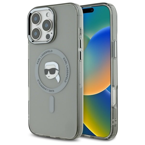 Karl Lagerfeld MagSafe vāciņš iPhone 16 Pro 6,3", melns (KLHMP16LHLSKIK)