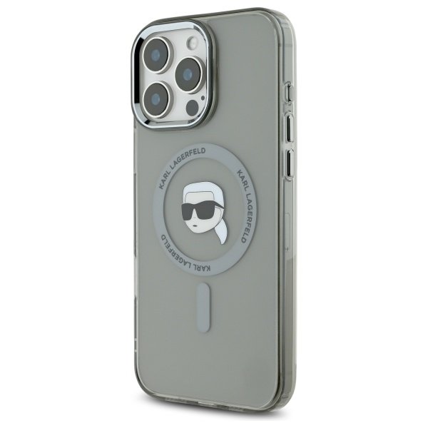 Karl Lagerfeld MagSafe vāciņš iPhone 16 Pro 6,3", melns (KLHMP16LHLSKIK)