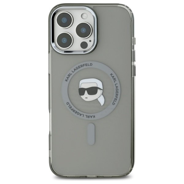 Karl Lagerfeld MagSafe vāciņš iPhone 16 Pro 6,3", melns (KLHMP16LHLSKIK)