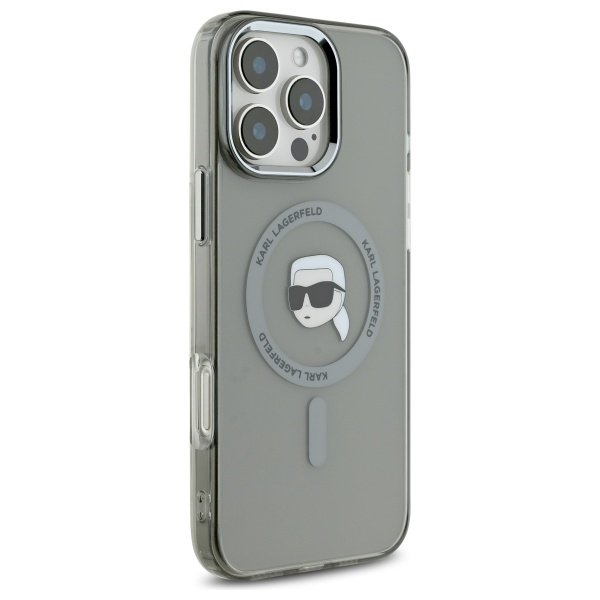 Karl Lagerfeld MagSafe vāciņš iPhone 16 Pro 6,3", melns (KLHMP16LHLSKIK)