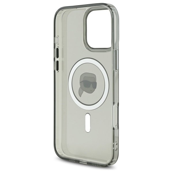 Karl Lagerfeld MagSafe vāciņš iPhone 16 Pro 6,3", melns (KLHMP16LHLSKIK)