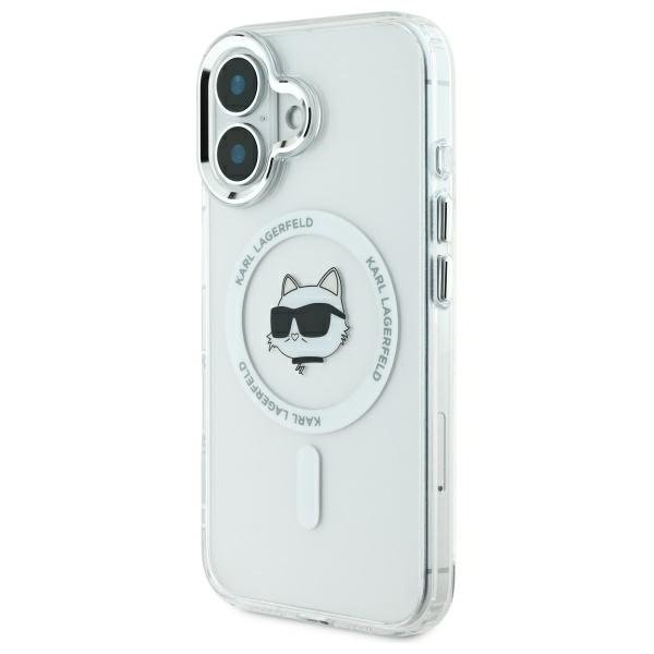 Karl Lagerfeld MagSafe vāciņš iPhone 16 6,1", balts (KLHMP16SHLSCHH)