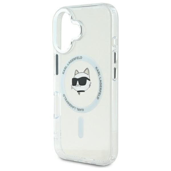 Karl Lagerfeld MagSafe vāciņš iPhone 16 6,1", balts (KLHMP16SHLSCHH)