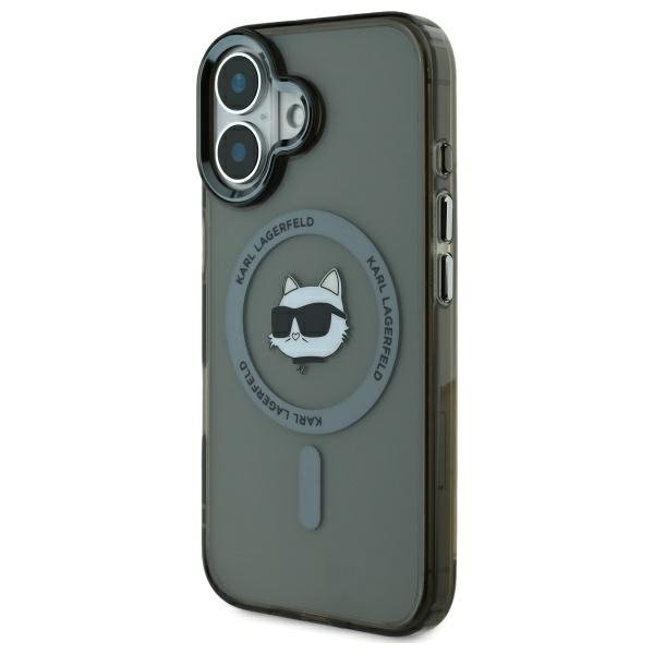 Karl Lagerfeld MagSafe vāciņš iPhone 16 6,1", melns (KLHMP16SHLSCHK)