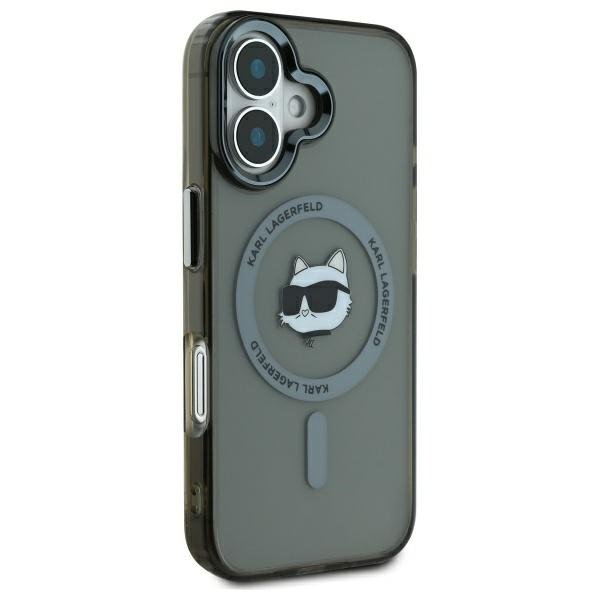 Karl Lagerfeld MagSafe vāciņš iPhone 16 6,1", melns (KLHMP16SHLSCHK)