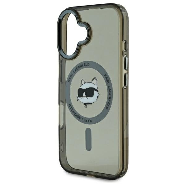 Karl Lagerfeld MagSafe vāciņš iPhone 16 6,1", melns (KLHMP16SHLSCHK)