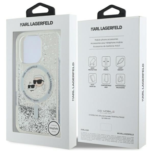 Karl Lagerfeld MagSafe vāciņš iPhone 16 Pro Max 6,9", caurspīdīgs (KLHMP16XLGKCSGH)