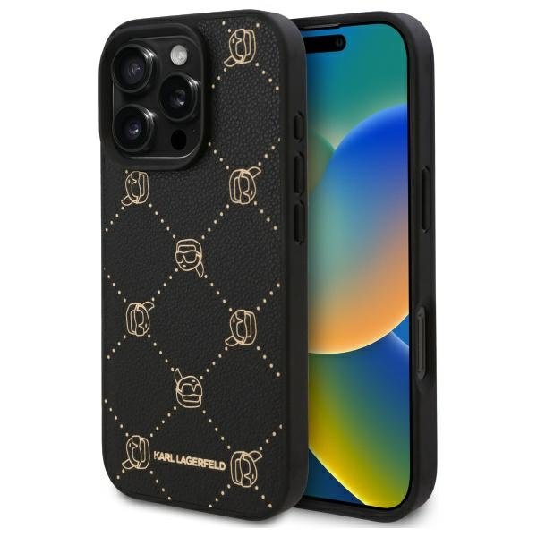 Karl Lagerfeld MagSafe vāciņš iPhone 16 Pro Max 6,9", melns (KLHMP16XPGKHPHK)