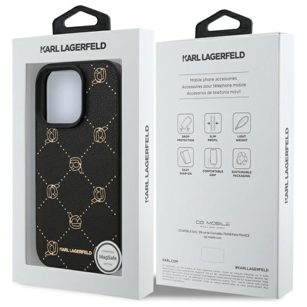 Karl Lagerfeld MagSafe vāciņš iPhone 16 Pro Max 6,9", melns (KLHMP16XPGKHPHK)