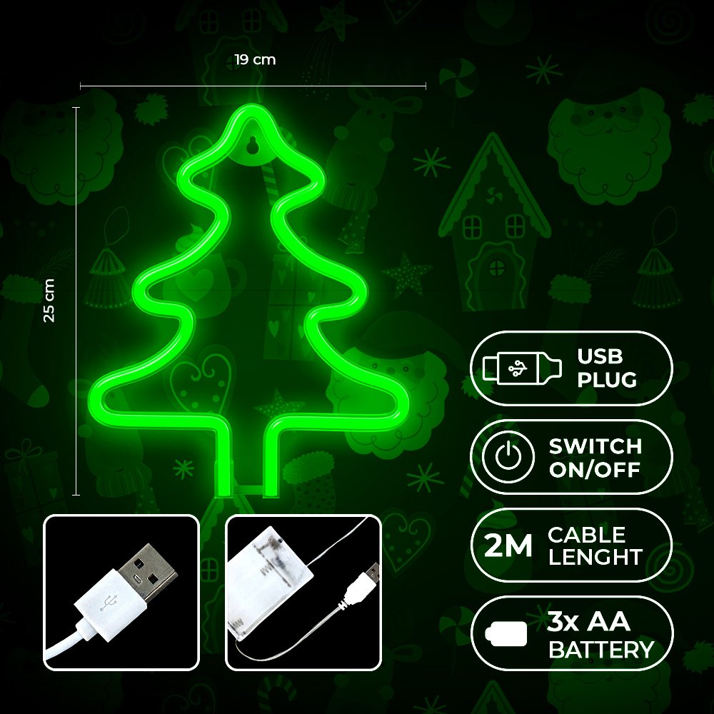 Forever Light gaisma Neon LED Christmas Tree zaļš FLNE16 Forever