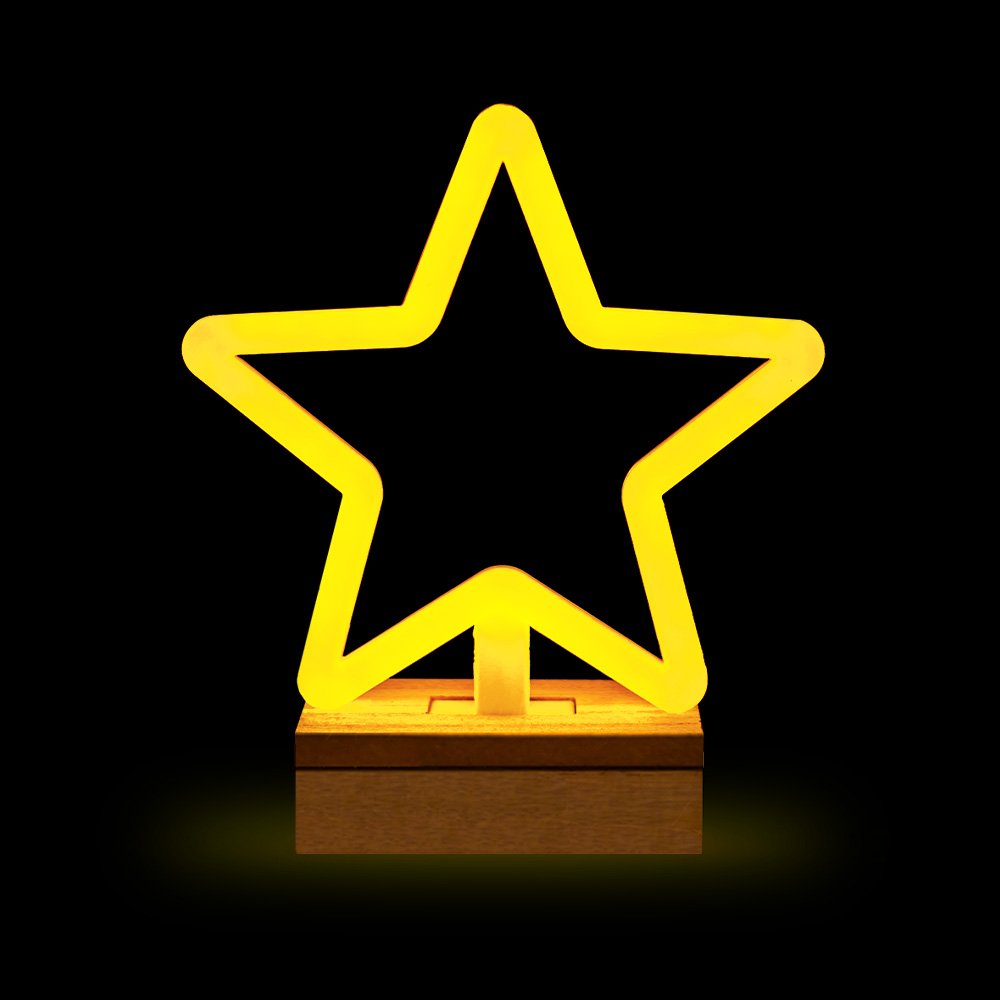 Forever Light statīvs Neon Wood LED Star silti balts FLNW04