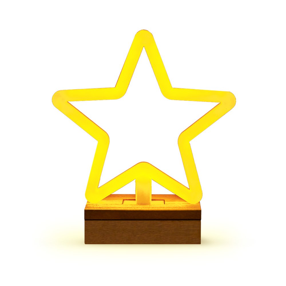 Forever Light statīvs Neon Wood LED Star silti balts FLNW04