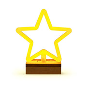 Forever Light statīvs Neon Wood LED Star silti balts FLNW04
